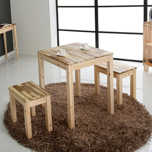 아카시아 원목 2인 식탁 의자 세트